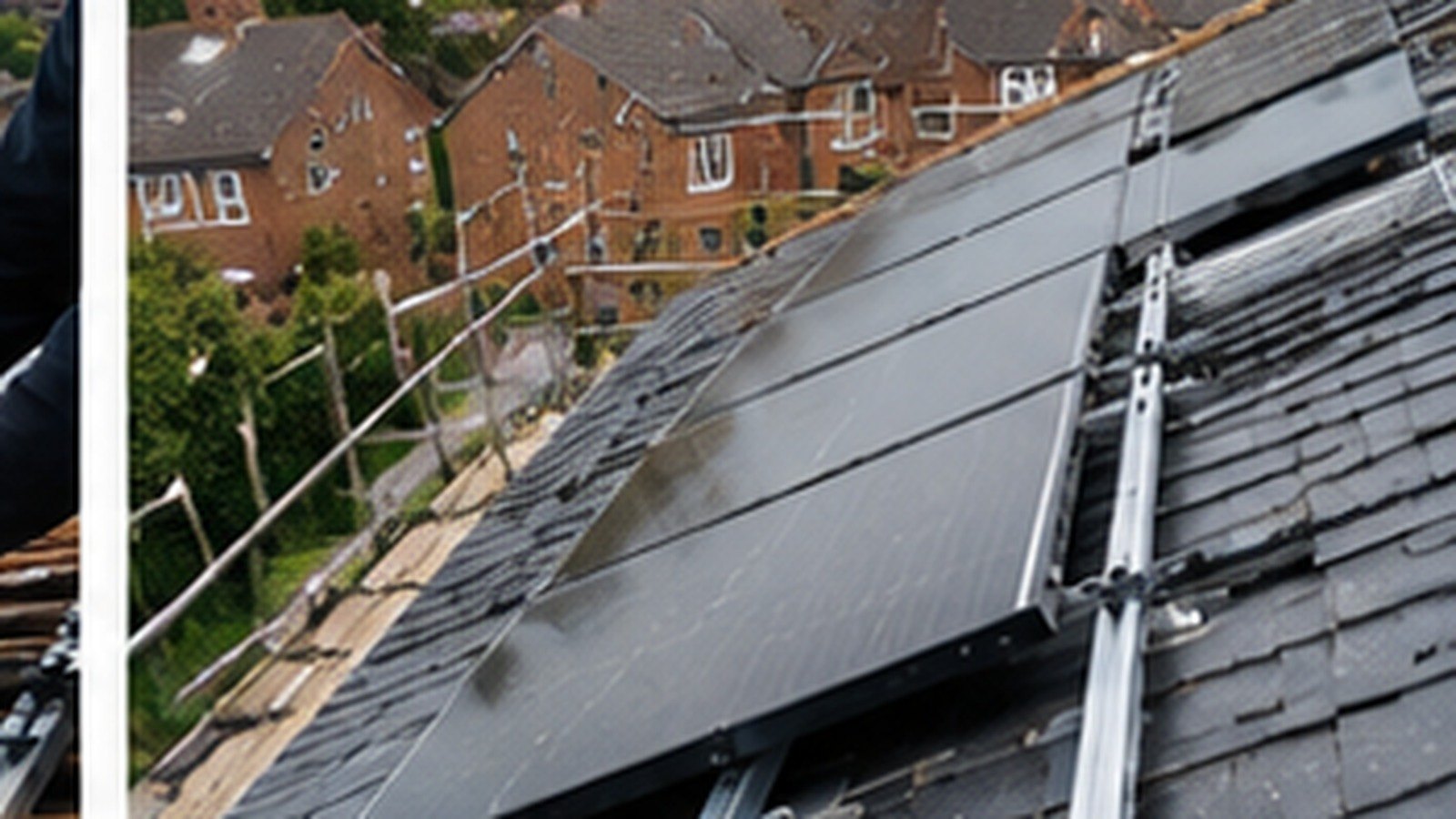 Solar installation underway on a Leicester property